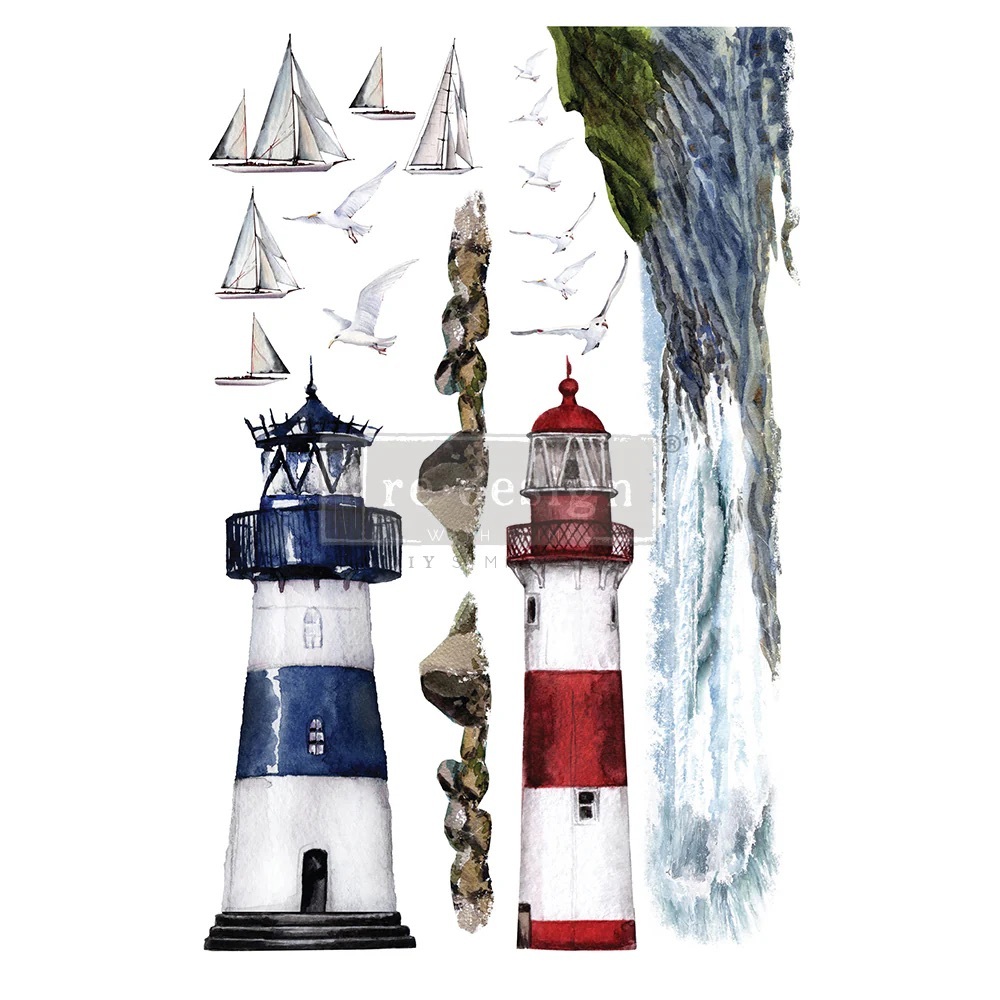 Redesign with Prima Decor Transfer ~ LIGHTHOUSE 24” x 35”